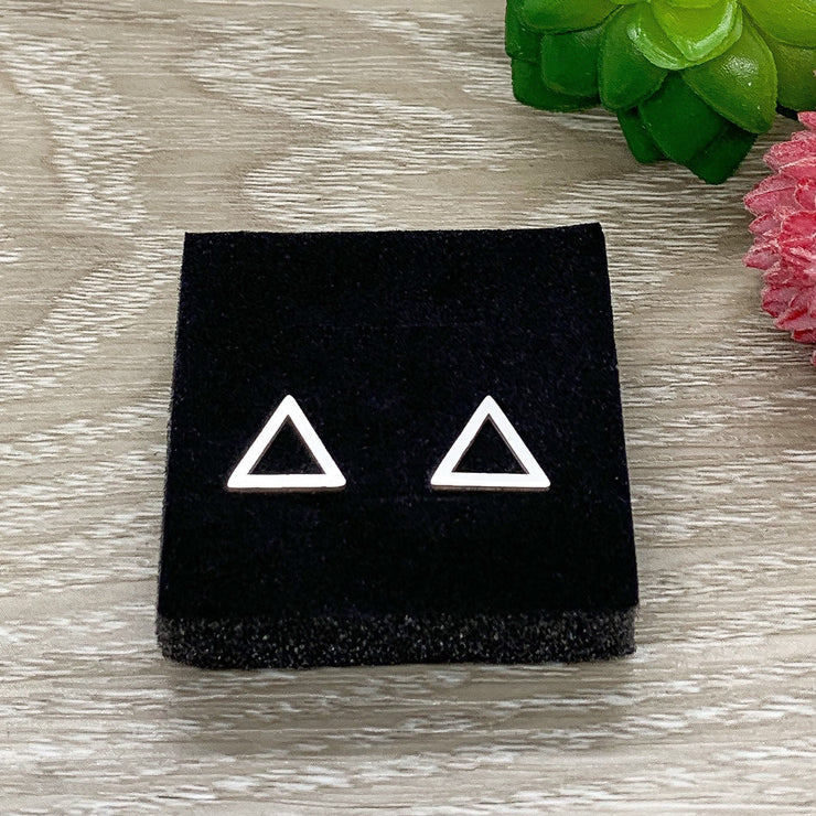 Triangle Stud Earrings, Christmas Gift, Minimalist Modern Earrings, Triangle Jewelry, Everyday Earrings, Thinking of You Gift, Birthday