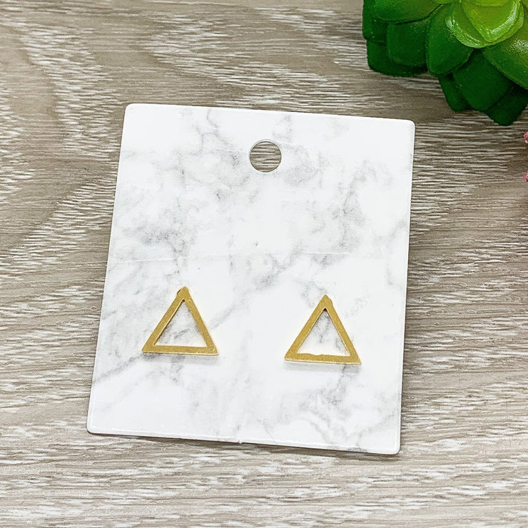 Triangle Stud Earrings, Christmas Gift, Minimalist Modern Earrings, Triangle Jewelry, Everyday Earrings, Thinking of You Gift, Birthday