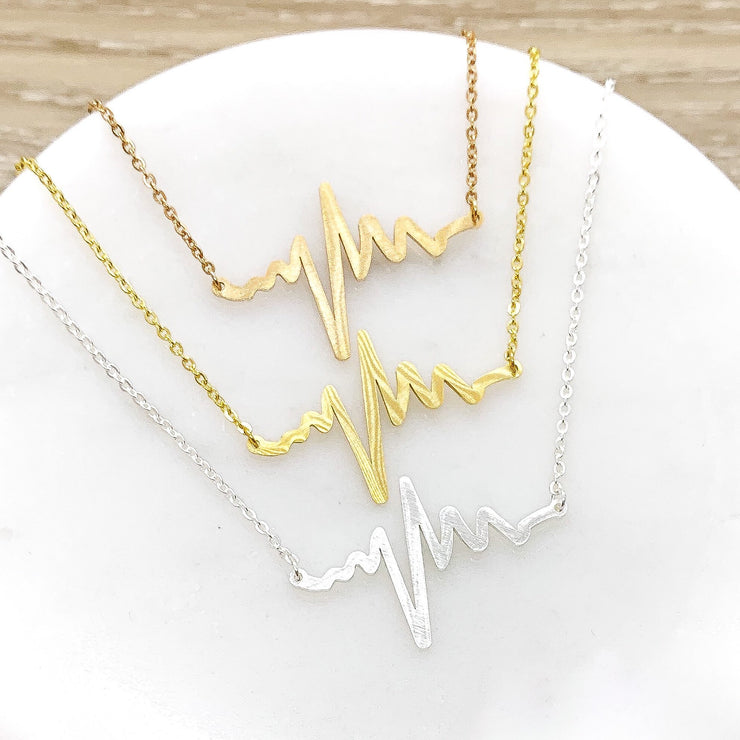 Stepmom, EKG Heartbeat Necklace with Card, Blended Family, Stepmother