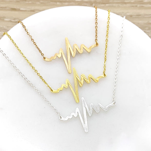 Stepdaughter Gift, Stepmother Gift, EKG Heartbeat Necklace, Blended Family Gift, Stepdaughter Jewelry, Half-Sister Gift, Stepsister Gift