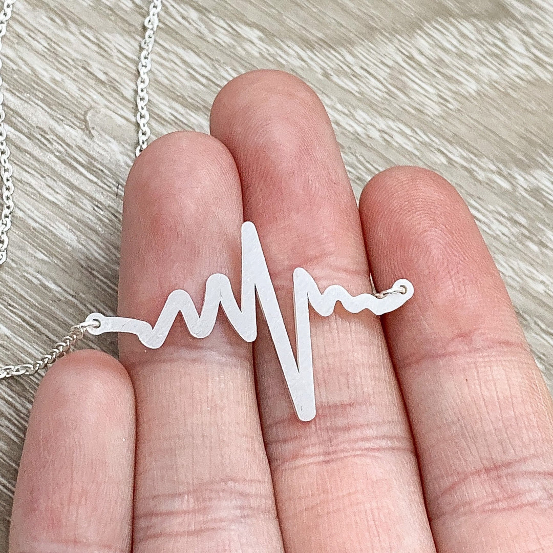 Stepmom, EKG Heartbeat Necklace with Card, Blended Family, Stepmother