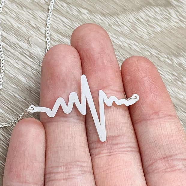 Stepdaughter Gift, Stepmother Gift, EKG Heartbeat Necklace, Blended Family Gift, Stepdaughter Jewelry, Half-Sister Gift, Stepsister Gift