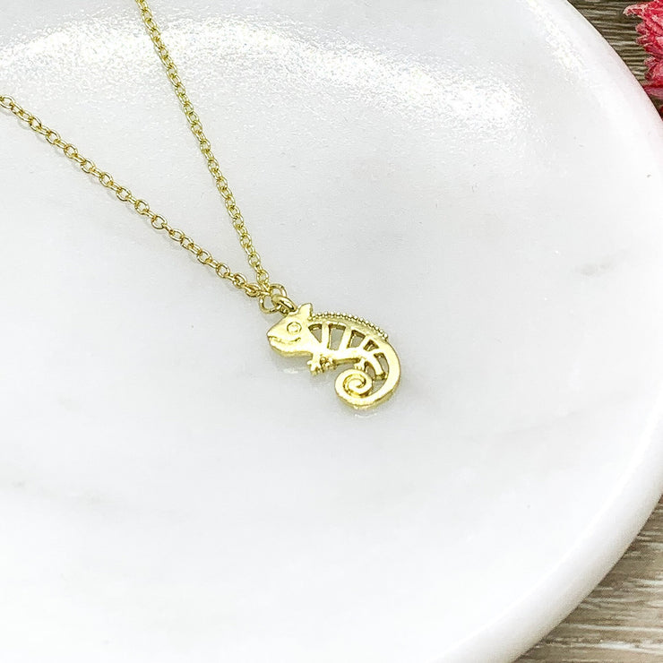 You Are One In A Chameleon Necklace, Personalized Message Card, Chameleon Jewelry, Be Yourself Gift, Birthday Gift, Friendship Necklace