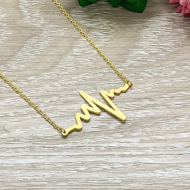 Heartbeat Necklace, Special Person Quote, Meaningful Necklace with Card, Sentimental Gift for Her, Uplifting Jewelry, Simple Reminder Gift