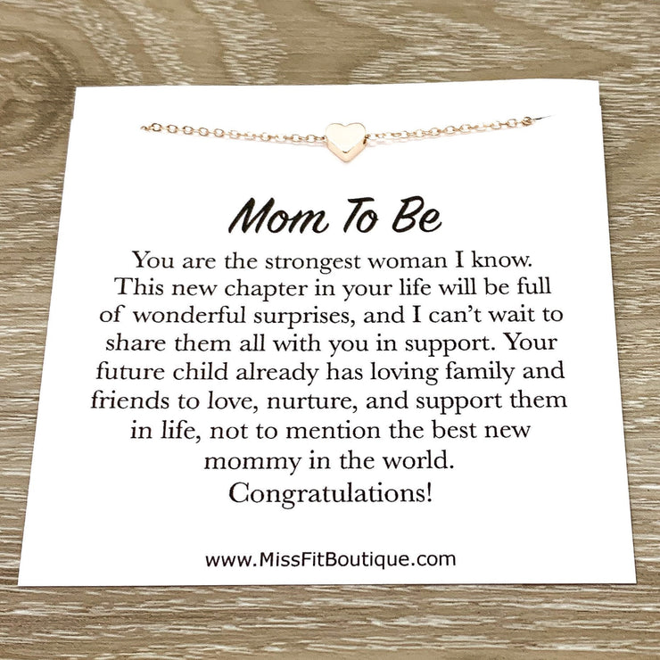 Mom to Be Quote, Congratulations Card, Tiny Heart Necklace, New Baby Gift, New Mom Jewelry, New Mother Gift, Encouragement Jewelry