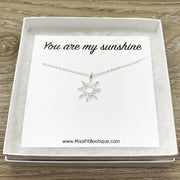 You Are My Sunshine Gift, Silver Sun Pendant, Dainty Necklace, Gifts for Her, Birthday Gift, Gift for Best Friend, Simple Reminders Jewelry