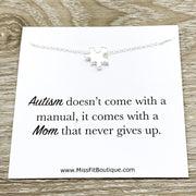 Autism Awareness, Motherhood Necklace, Autism Mom Gift, Puzzle Piece Necklace, Puzzle Jewelry, Special Needs Necklace, Jigsaw Puzzle Gift