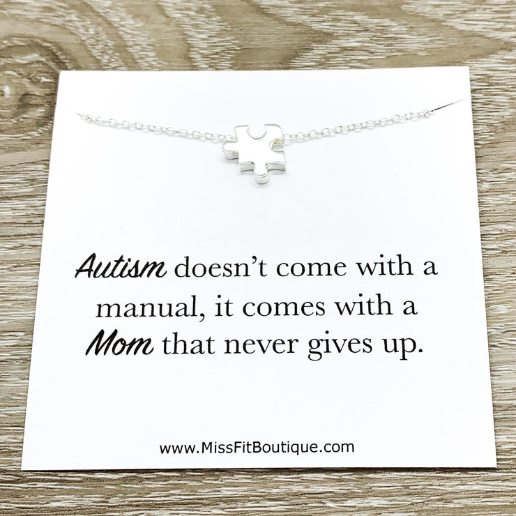 Autism Awareness, Motherhood Necklace, Autism Mom Gift, Puzzle Piece Necklace, Puzzle Jewelry, Special Needs Necklace, Jigsaw Puzzle Gift