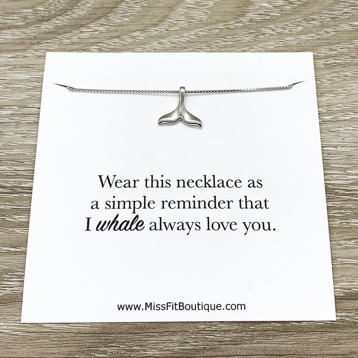 Whale Tail Necklace, I’ll Always Be There For You, Whale Gift, Beach Necklace, Minimalist Gift, Ocean Gift, Beach Life, Friendship Necklace