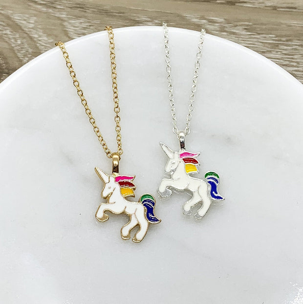 Rainbow Unicorn Necklace, Dull Your Sparkle Quote, Unicorn Jewelry, Unicorn Lover Gift, Unicorn Pendant, Teen Girl Gift, Birthday Gift