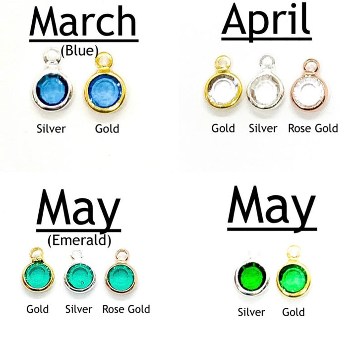 Add On Birthstone, Tiny Birthstone Bead Charm, 6mm