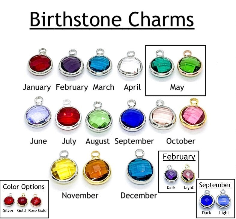 Add On Birthstone, Birthstone Bead Charm, 1X0.8cm