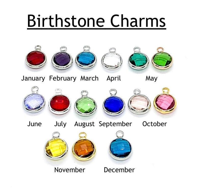 Add On Birthstone, Birthstone Bead Charm, 1X0.8cm