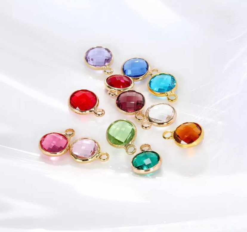 Add On Birthstone, Birthstone Bead Charm, 1X0.8cm