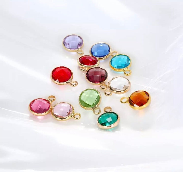 Add On Birthstone, Birthstone Bead Charm, 1X0.8cm
