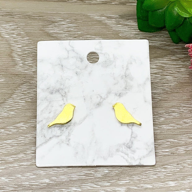 Bird Stud Earrings, Animal Earrings, Birdie Jewelry, Minimalist Stud Earrings, Nature Gift, Summer Jewelry, Boho Earrings, Rose Gold, Silver