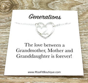 Three Generations Necklace, Mother Gift from Grandson, Meaningful Grandmother Necklace, Grandma Birthday Gift, Gift from Daughter