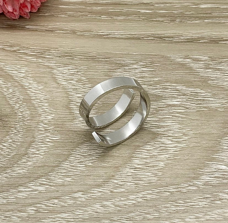 Keep Going Wrap Ring, Motivational Jewelry, Mature Ring, Bestie Jewelry, Midi Ring, Thick Laser Engraved, Statement Ring, Gift for Friend