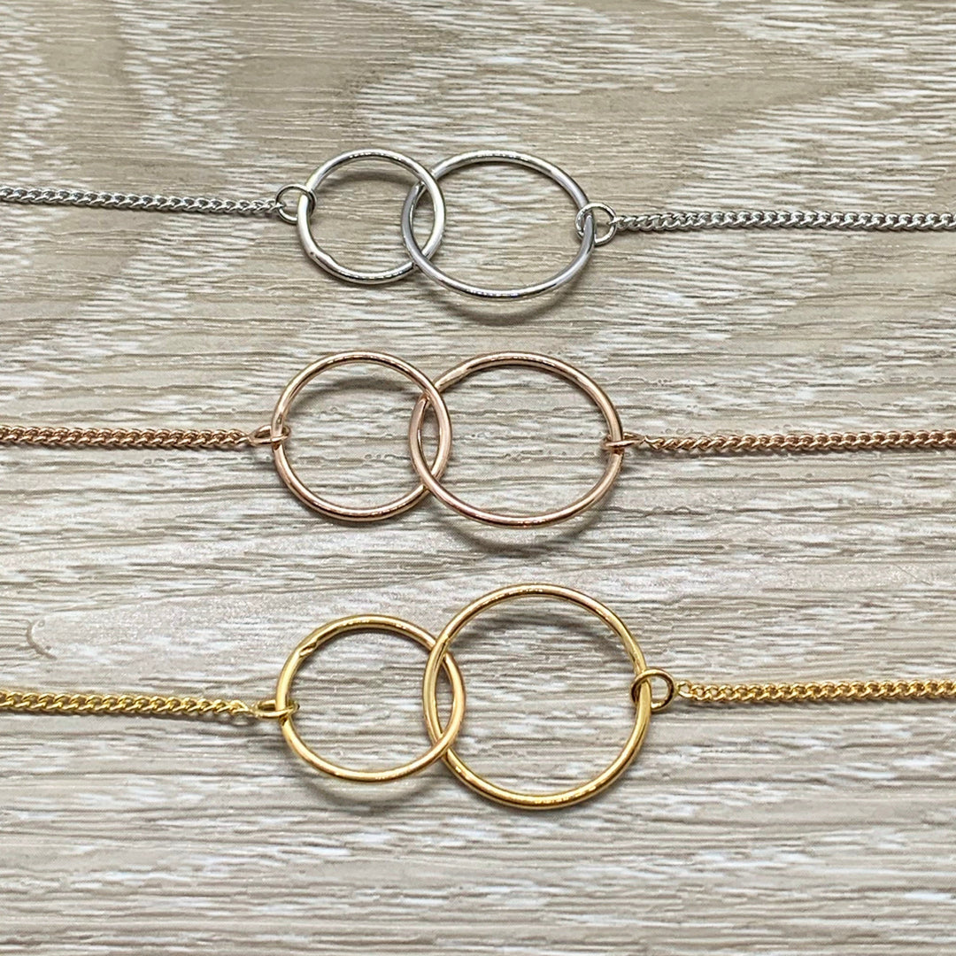 Cadeau de remerciement pour un thérapeute, Collier à cercles entrelacés, Pendentif circulaire, Collier de cercles liés, Cadeau pour un thérapeute, Reconnaissance