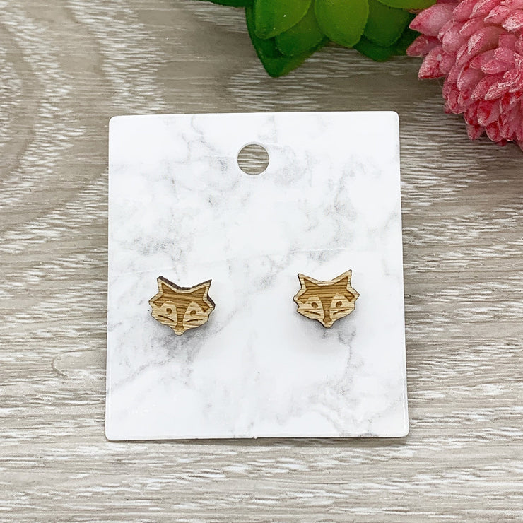 Fox Stud Earrings, Tiny Fox Head Earrings, Animal Lover Jewelry, Cute Wooden Earrings, Unique Jewelry, Gift for Her, Winter Jewelry