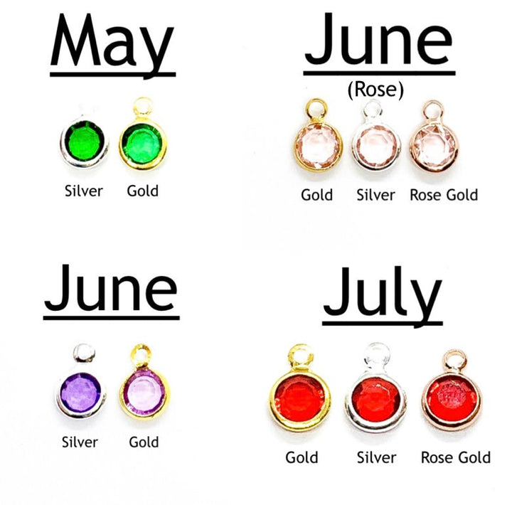 Add On Birthstone, Tiny Birthstone Bead Charm, 6mm