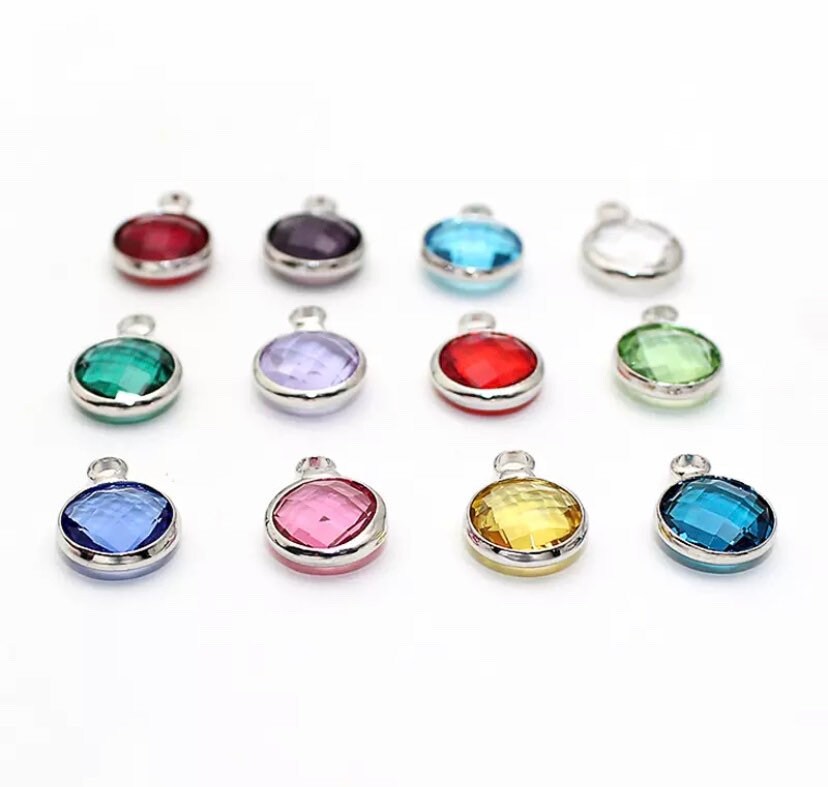 Add On Birthstone, Birthstone Bead Charm, 1X0.8cm
