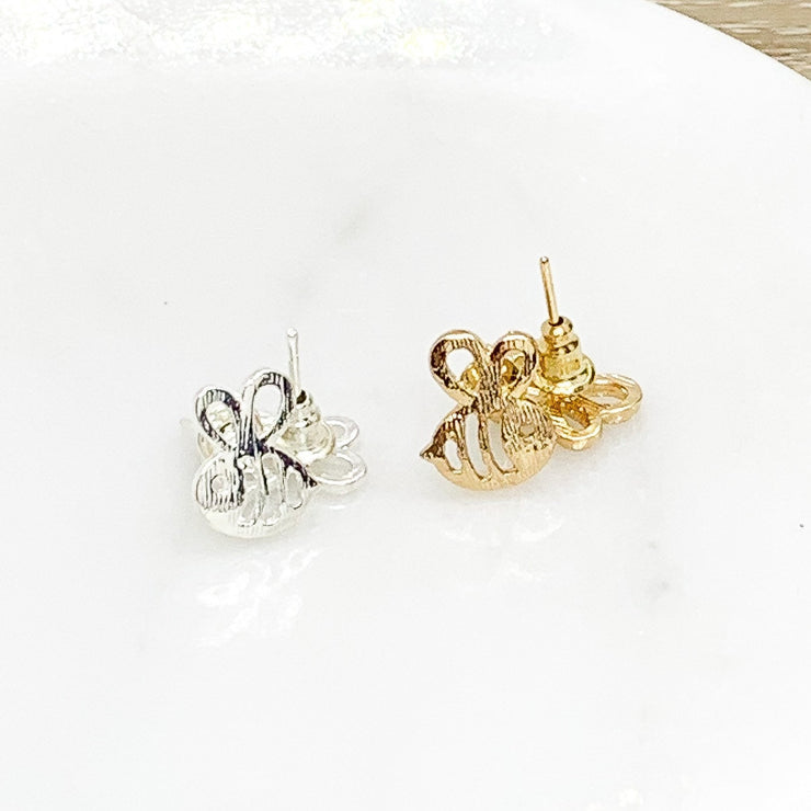 Dainty Bee Stud Earrings, Tiny Bumble Bee Earrings, Bee Jewelry, Minimalist Stud Earrings, Insect Jewelry, Boho Earrings, Birthday Gift