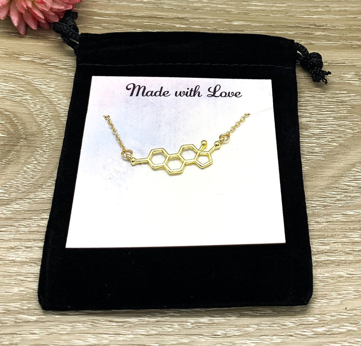 Molecular Necklace, Estrogen Jewelry, Molecule Necklace, Girl Power Gift, Empowering Gift for Her, Gift for Women, Feminist Jewelry