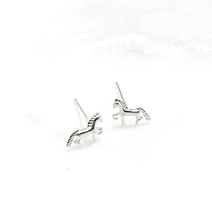 Tiny Horse Stud Earrings, Pony Earrings, Sterling Silver Jewelry, Animal Lover Jewelry, Cute Horse Earrings, Gift for Little Girl