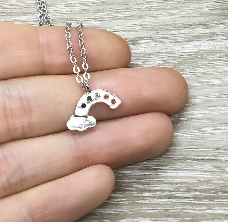 Cadeau pour bébé arc-en-ciel, citation de C.S. Lewis, petit collier arc-en-ciel, cadeau de naissance, bijoux pour nouvelle maman, fausse couche, cadeau de soutien en cas d'infertilité
