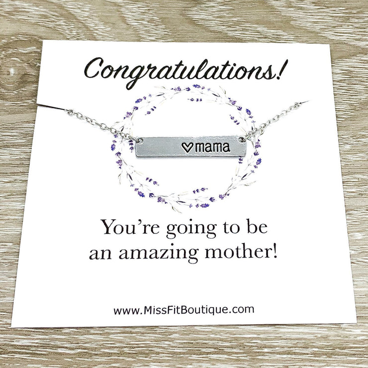 Congratulations Card, Mama Necklace, Amazing Mother Necklace, New Baby Gift, New Mom Jewelry, New Parent Gift, Push Present Gift