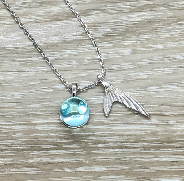 Cadeau sirène, Collier sirène, Collier cristal bleu, Bijou en argent sterling, Amour des sirènes, Collier d'amitié, Cadeau esprit libre, Fêtes