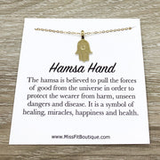 Hamsa Hand Necklace Gold, Protection Gift, Spiritual Jewelry, Simple Reminder Gift, Hand of Fatima Necklace, Gift for Her, Stocking Stuffer