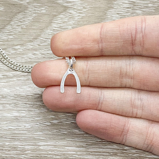 Make a Wish Necklace, Wishbone Pendant, Lucky Charm Jewelry, Gift for Friend, Friendship Jewelry, Gift for Daughter, Birthday Gift for Women