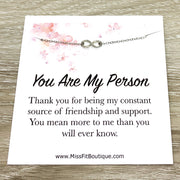 You Are My Person Gift, Dainty Infinity Necklace, Eternity Pendant, Gift for Best Friend, Infinity Necklace, Gift for Unbiological Sister