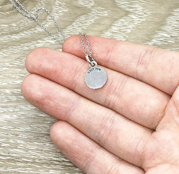 Side by Side Card, Compass Necklace, Sterling Silver Necklace, Sisters Necklace, Birthday Gift, Simple Reminder Jewelry, Stocking Filler