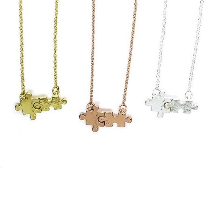 Autism Grandmother Gift, Dainty Puzzle Piece Necklace, Gift for Grandma, Puzzle Jewelry, Autism Awareness Necklace, Jigsaw Puzzle Gift