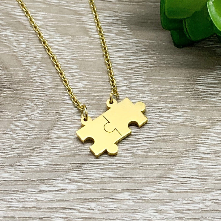 Motherhood Necklace, Autism Parent Gift, Dainty Puzzle Necklace, Silver Puzzle Jewelry, Autism Awareness Necklace, Jigsaw Puzzle Gift