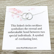 Unbreakable Bond Necklace with Custom Card, Linked Circles Necklace, 2 Circle Pendants, Gift for Best Friend, Gift for Girlfriend, Wife Gift