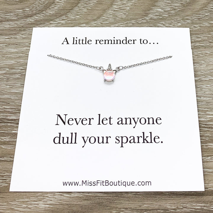 Collier Licorne en Opale, Bijou en Argent Sterling, Bijou Licorne Scintillant, Cadeau pour les Amoureux des Licornes, Pendentif Licorne, Cadeau pour Adolescente, Anniversaire