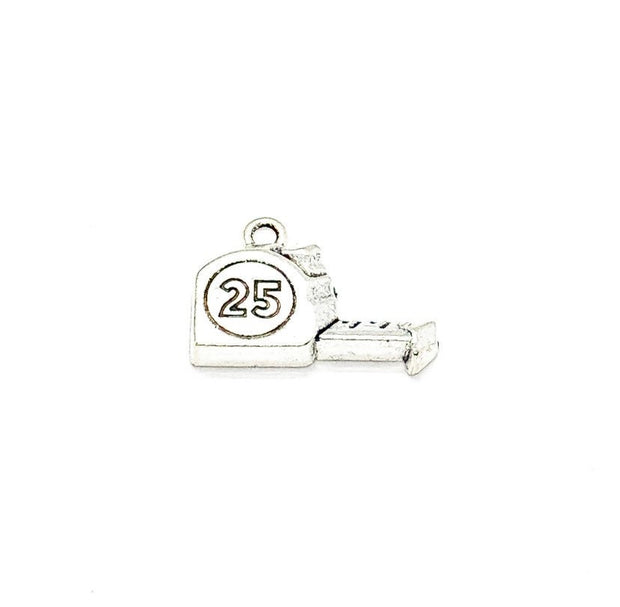 1 Tiny Measuring Tape Charm, Handyman Charms, Gift for Carpenter, Tools Charm, Construction Charm, Gift for Him, Contractor Charm