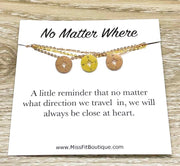 No Matter Where, Compass Necklace Set for 3  Gift from Best Friend, Matching Friendship Necklaces, Going Away Gift, Long Distance Friends