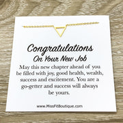 Congratulations Card, New Job Gift, Tiny Triangle Necklace, Work Promotion Gift, New Beginning Gift, Gift for Coworker, Colleague Gift