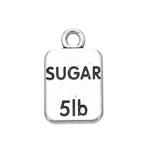 1 Sugar Bag Charm, Individual Charms, Tiny Bag of Sugar Charm, Ingredient Charms, Baking Charms, Baker Charms, Kitchen Charms, Bakery Charms