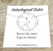 Unbiological Sister Gift, Tiny Crossing Arrows Necklace, Soul Sister Gift, Arrow Jewelry, Sister I Got to Choose Card, Sister Birthday Gift