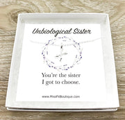 Unbiological Sister Gift, Tiny Crossing Arrows Necklace, Soul Sister Gift, Arrow Jewelry, Sister I Got to Choose Card, Sister Birthday Gift