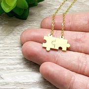 Motherhood Necklace, Autism Parent Gift, Dainty Puzzle Necklace, Silver Puzzle Jewelry, Autism Awareness Necklace, Jigsaw Puzzle Gift