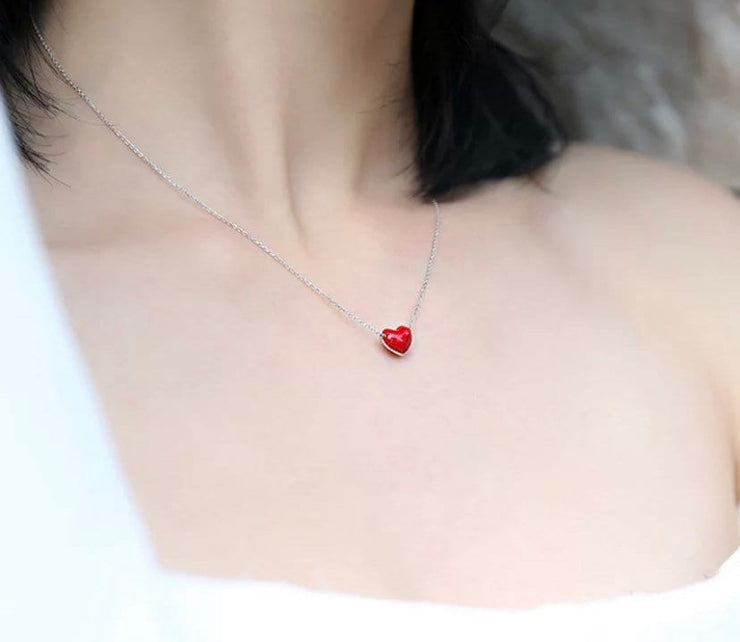 Miscarriage Necklace, Tiny Red Heart Pendant, SIDS Gift, Stillborn Necklace, Infant Loss Jewelry, Mourning Necklace, Grief Jewelry