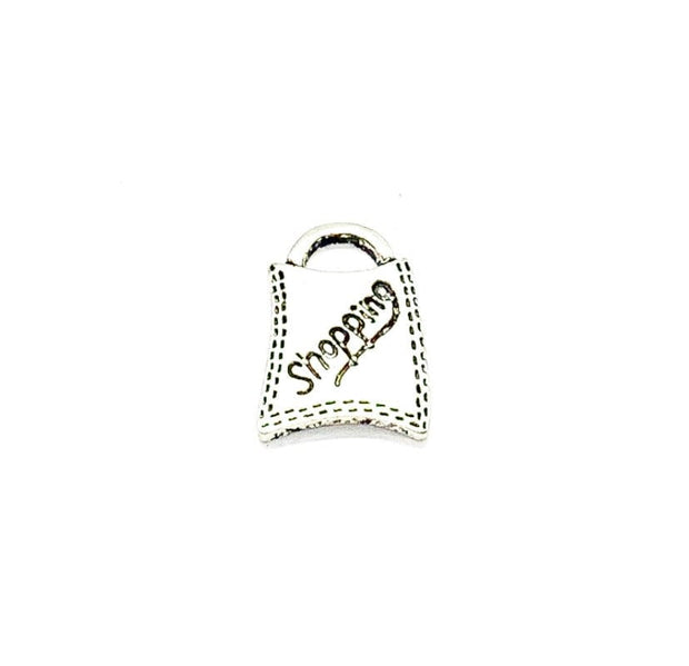 1 Tiny Shopping Bag Charm, Girls Charms, Individual Charm, Shopper Gift, Girlie Charm, Teen Girl Charm, Shopaholic, Shopping Charm