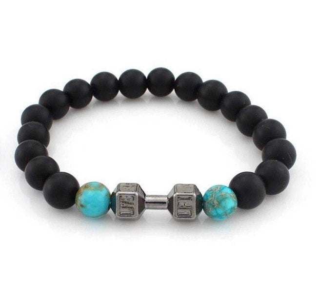 Bracelet de fitness LIVE, LIFT, Bijou d'haltérophilie, Bracelet de gym, Bijou de fitness, Bracelet haltère à perles, Cadeau pour coach sportif